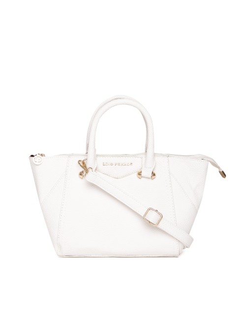 

Lino Perros Off-White Solid Handheld Bag with Sling Strap