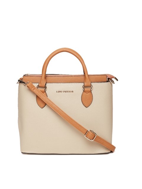 

Lino Perros Beige Solid Handheld Bag