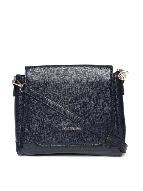 

Lino Perros Navy Blue Solid Sling Bag