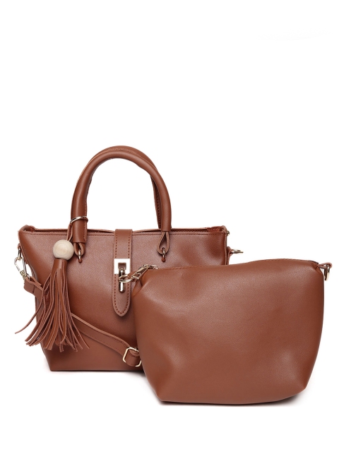 

Lino Perros Brown Solid Handheld Bag with Pouch