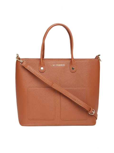 

Lino Perros Brown Solid Handheld Bag with Sling Strap