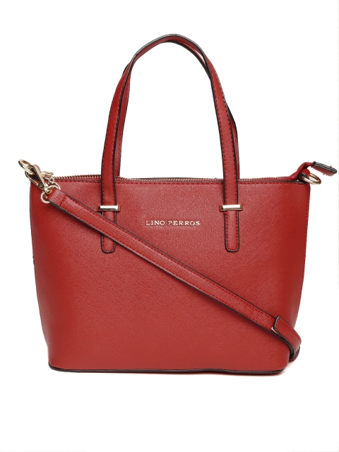 

Lino Perros Red Solid Handheld Bag with Sling Strap