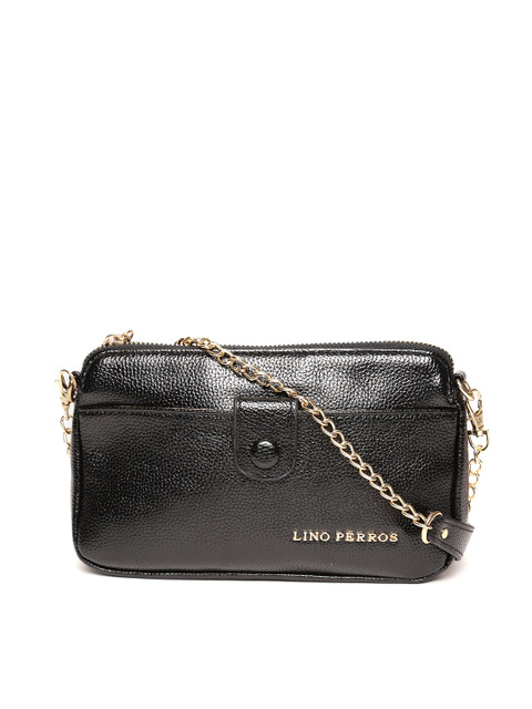 

Lino Perros Black Solid Sling Bag