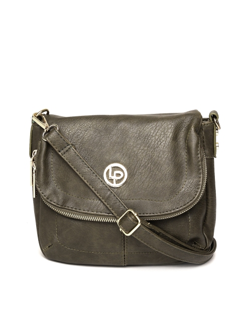 

Lino Perros Olive Green Solid Sling Bag