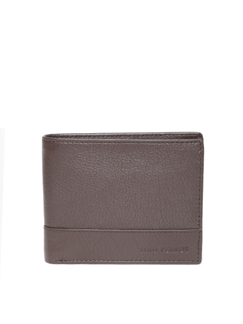 

Lino Perros Men Brown Leather Solid Two Fold Wallet