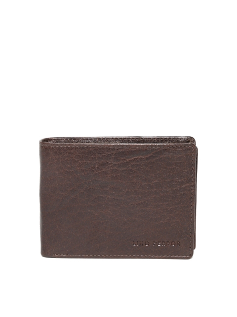 

Lino Perros Men Brown Leather Solid Two Fold Wallet