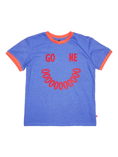 

United Colors of Benetton Boys Blue Printed Round Neck T-shirt