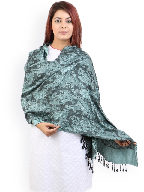 

Anekaant Blue & Black Jacquard Patterned Shawl