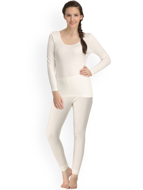 

Kanvin Off-White Self-Design Thermal Set NEW2150OW2170