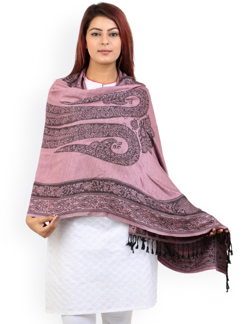 

Anekaant Pink Jacquard Patterned Shawl