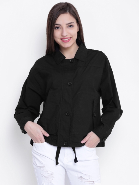 

FOREVER 21 Women Black Solid Tailored Jacket