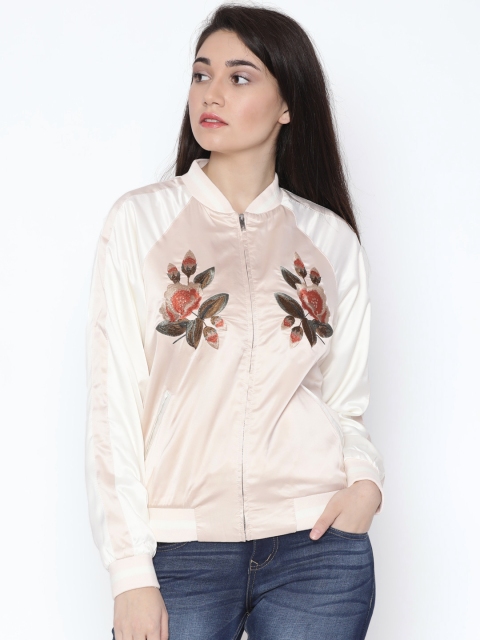 

FOREVER 21 Women Pink Solid Bomber