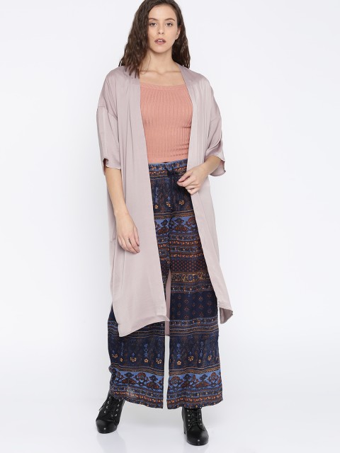 

FOREVER 21 Taupe Solid Open Front Shrug