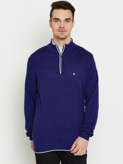 

Blackberrys Men Blue Self-Design Sweater