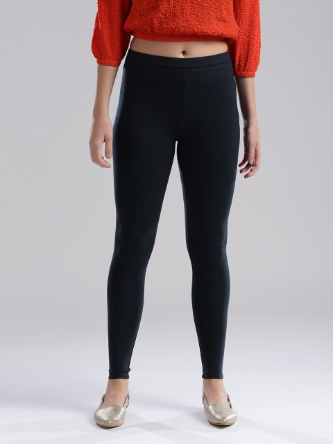 

W Navy Ankle-Length Leggings, Navy blue
