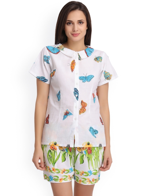 

Clovia White Printed Lounge Set LS0143P18XXL