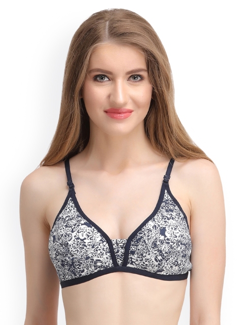 

Clovia Cotton Non-Padded Non-Wired Demi Cup Bra, Blue