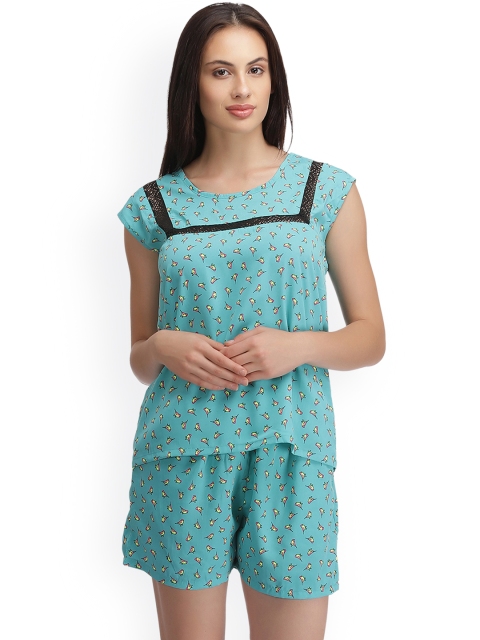 

Clovia Blue Printed Lounge Set LS0181P11