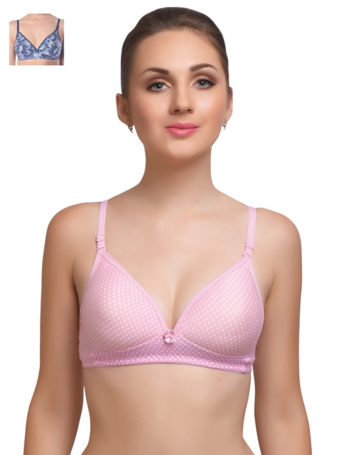

Lady Lyka Pack of 2 Lightly Padded T-shirt Bras ATTRACTIONS-PNK-DENIM-5-BLU, Pink