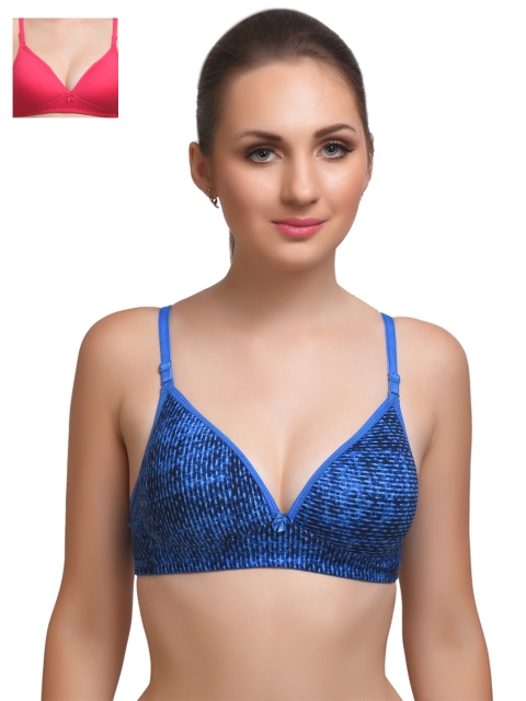 

Lady Lyka Pack of 2 Medium-Coverage T-shirt Bras EXTACY-4-BREEZE, Blue