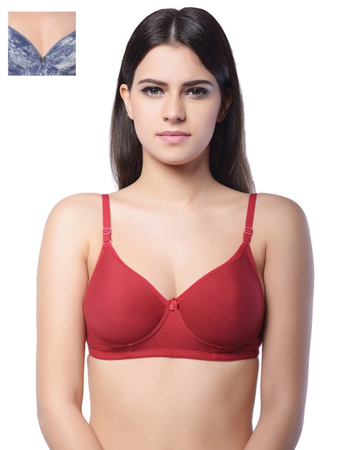 

Lady Lyka Pack of 2 Medium-Coverage T-shirt Bras MISTIQUE-MRN-DENIM, Maroon