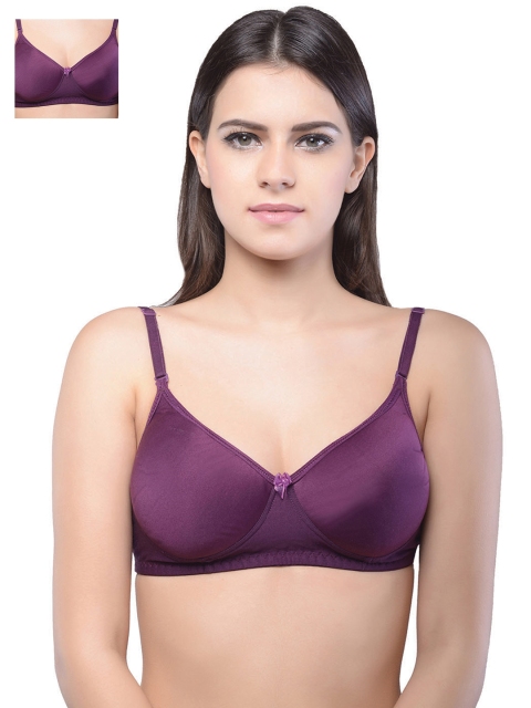 

Lady Lyka Pack of 2 Medium-Coverage Solid T-shirt Bras MISTIQUE-PPL-2CMB, Purple