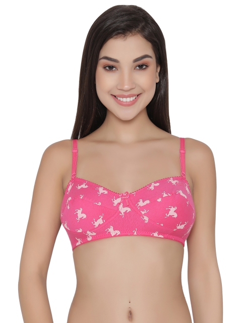 

Clovia Pink Printed Non-Wired Non Padded Everyday Bra