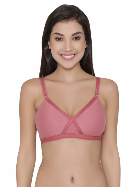 

Clovia Pink Solid Non-Wired Non Padded T-shirt Bra
