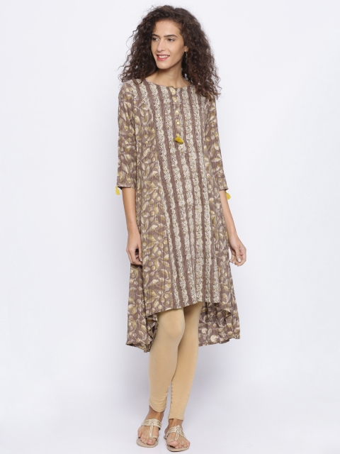 

Melange by Lifestyle Women Brown Printed A-Line Kurta