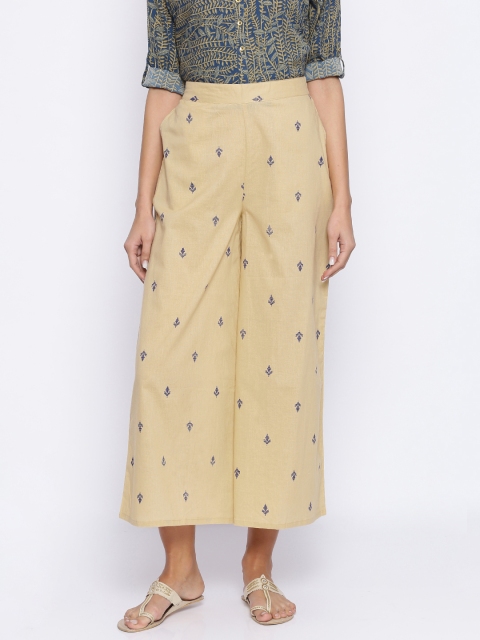 

Melange by Lifestyle Women Beige Flared Printed Palazzos