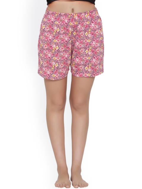 

Clovia Women Pink Printed Lounge Shorts LB0129A22XL