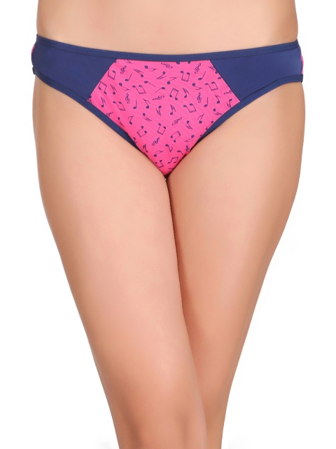 

Clovia Women Pink & Navy Blue Printed Bikini Briefs PN2006P14XL