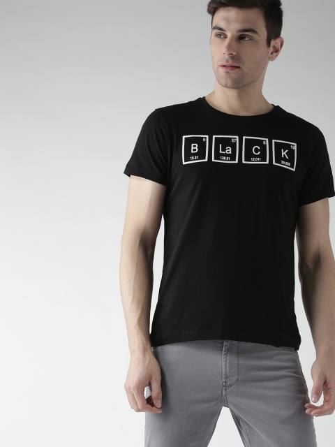 

Mast & Harbour Men Black Printed Round Neck T-shirt