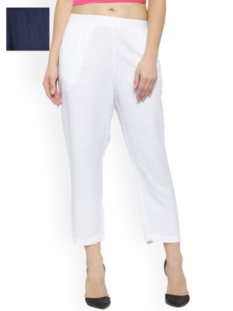 

Laabha Pack of 2 Relaxed Straight Fit Trousers, White