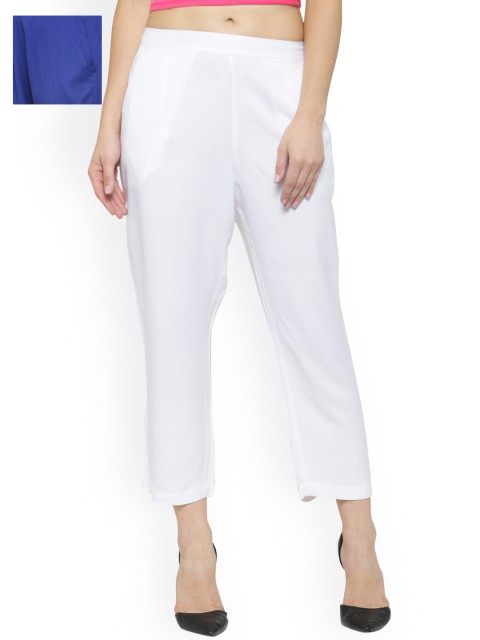 

Laabha Pack of 2 Relaxed Straight Fit Trousers, White