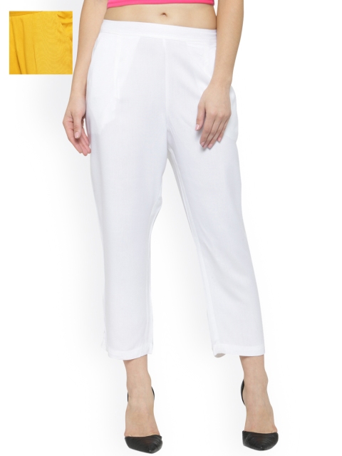 

Laabha Pack of 2 Relaxed Straight Fit Trousers, White