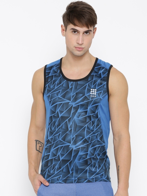 

rock.it Men Blue Printed Sleeveless T-shirt