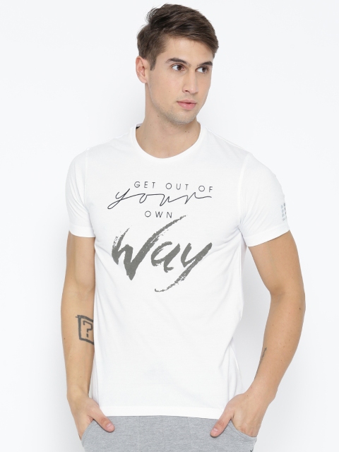 

rock.it Men White Printed Round Neck T-shirt