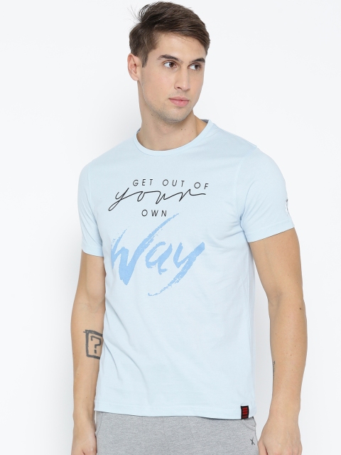 

rock.it Men Blue Printed Round Neck T-shirt