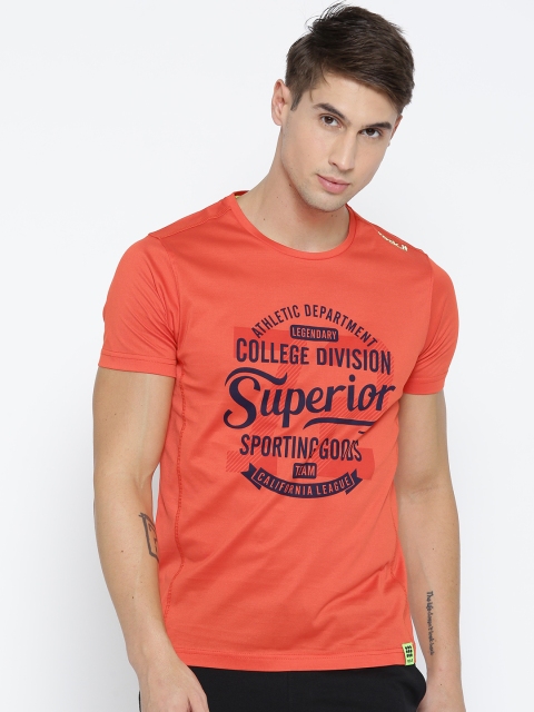

rock.it Men Orange Printed Round Neck T-shirt