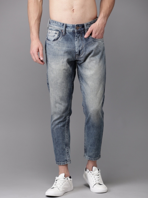 

HERE&NOW Men Blue Slim Fit Mid-Rise Clean Look Cropped Jeans