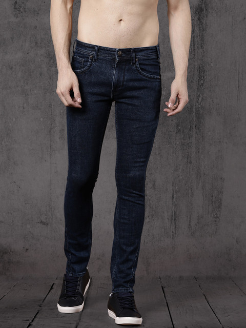 

RDSTR Men Navy Blue Skinny Fit Mid-Rise Clean Look Stretchable Jeans