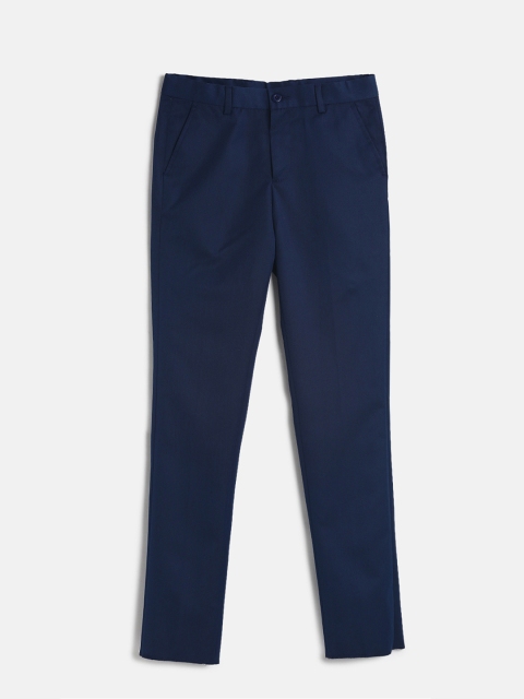 

U.S. Polo Assn. Kids Boys Navy Blue Regular Fit Solid Regular Trousers