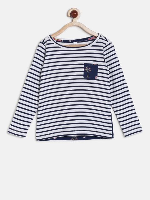 

U.S. Polo Assn. Kids Girls White & Navy Striped T-shirt