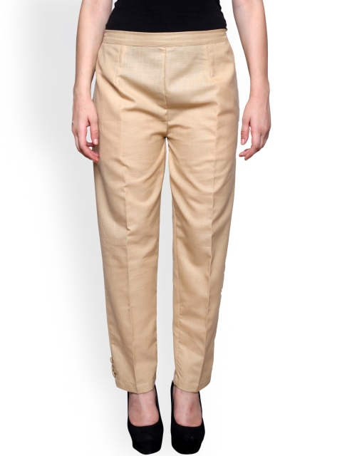 

Castle Women Beige Smart Regular Fit Solid Trousers