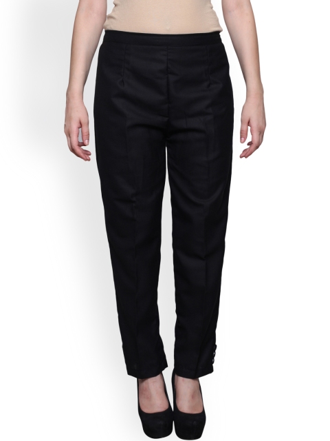 

Castle Women Black Smart Regular Fit Solid Trousers