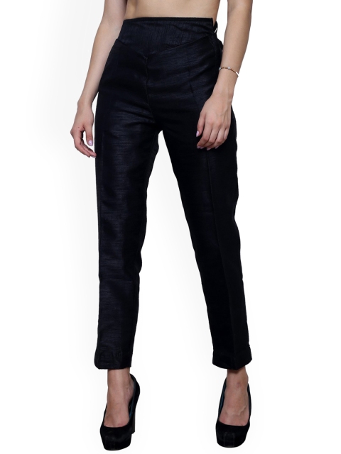 

Castle Women Black Smart Regular Fit Solid Trousers