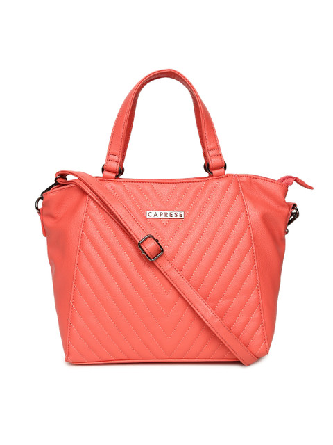 

Caprese Coral Pink Solid Handbag
