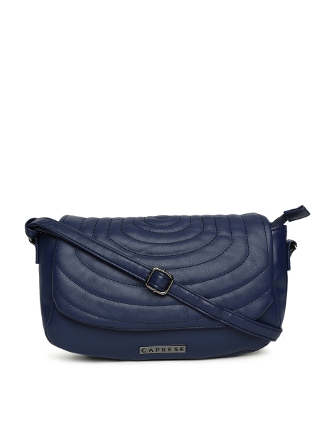 

Caprese Navy Blue Solid Sling Bag