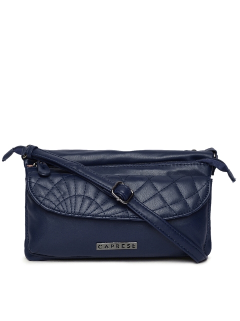 

Caprese Navy Blue Solid Sling Bag